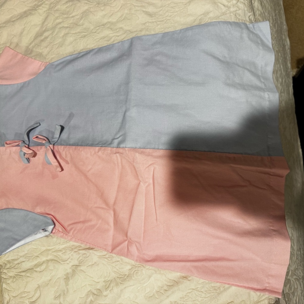 Pink and Blue Colorblock Dress